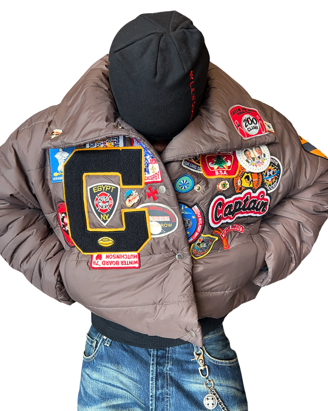 Patchwork Puffer Jacket Sz M