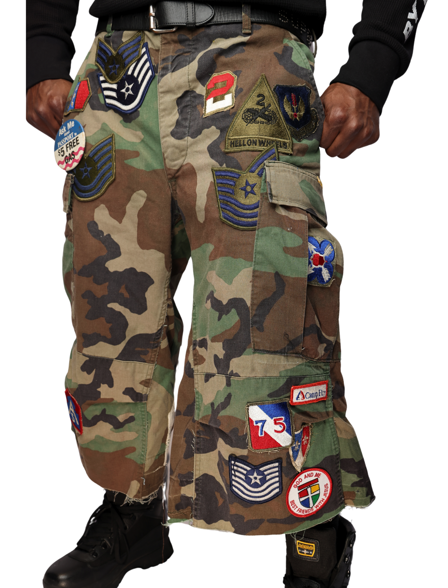 Patchwork Camo Shorts #003 Sz M