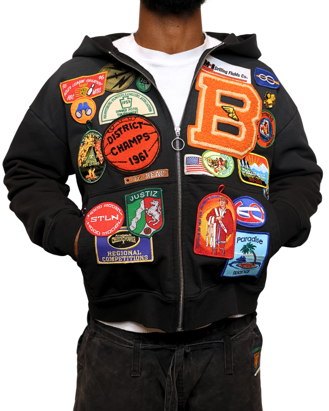 Patchwork Hoodie SZ M