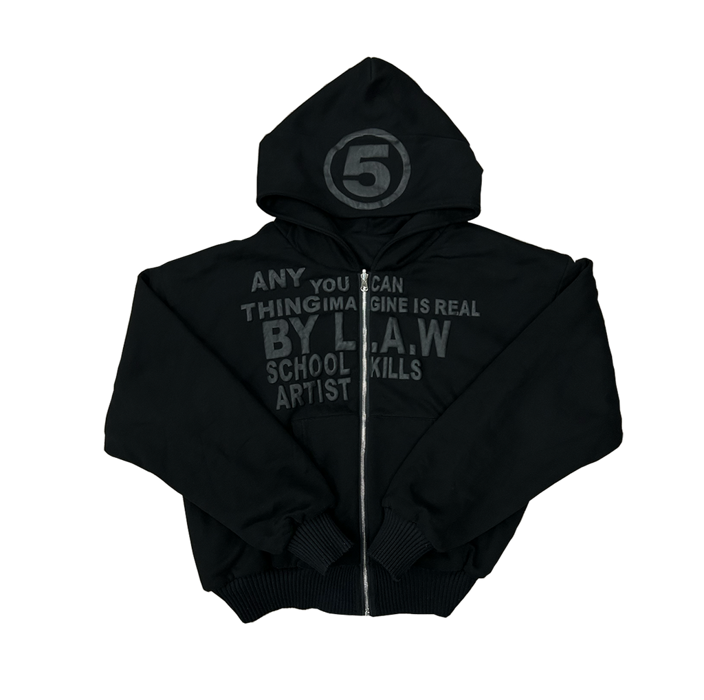 Black side of Reversible Affirmation Hoodie