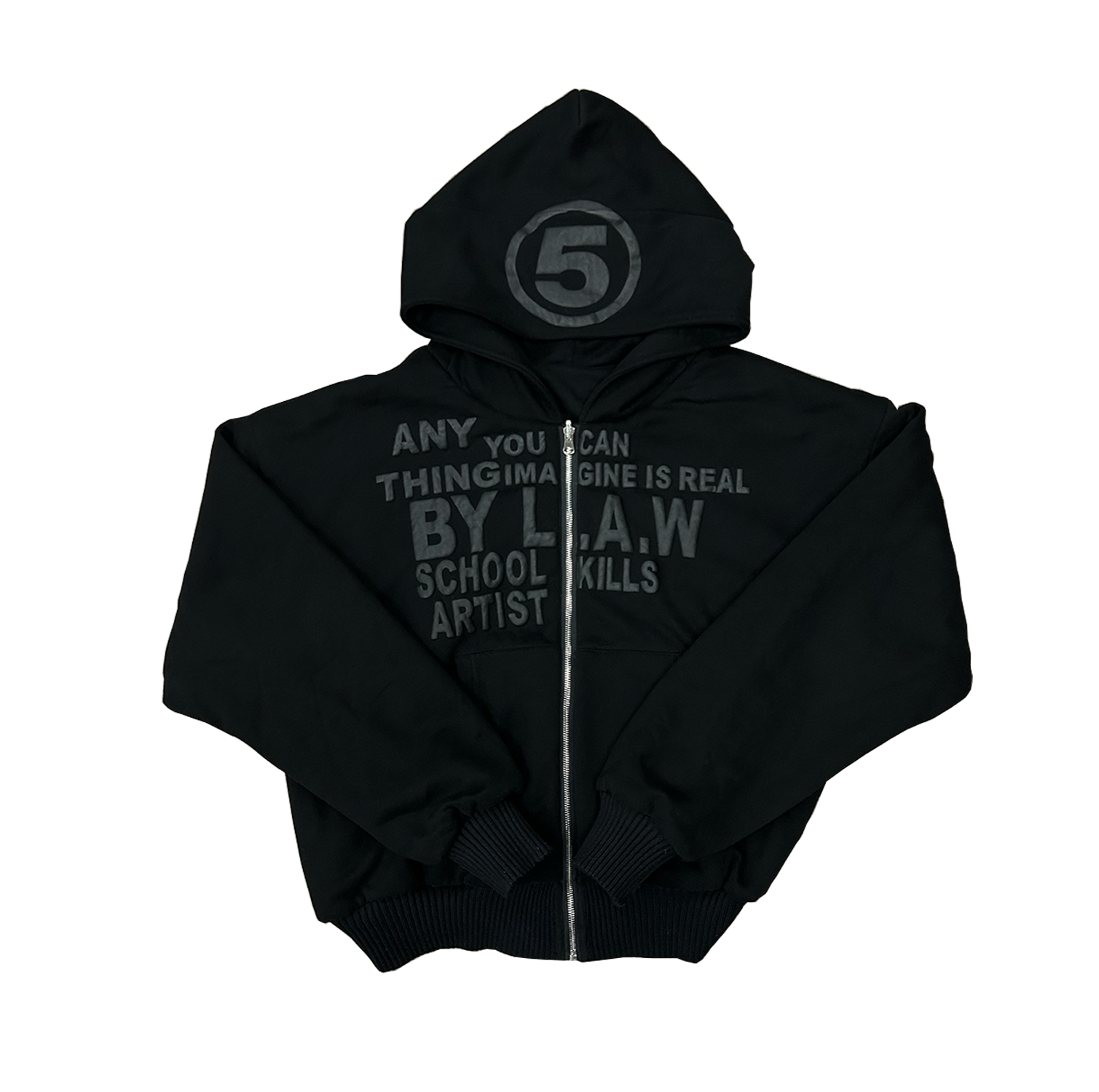 Black side of Reversible Affirmation Hoodie