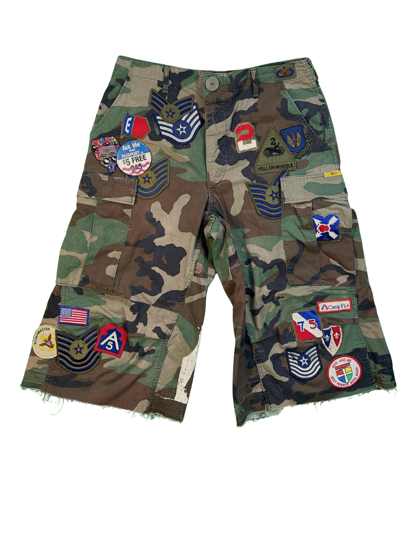 Patchwork Camo Shorts #003 Sz M