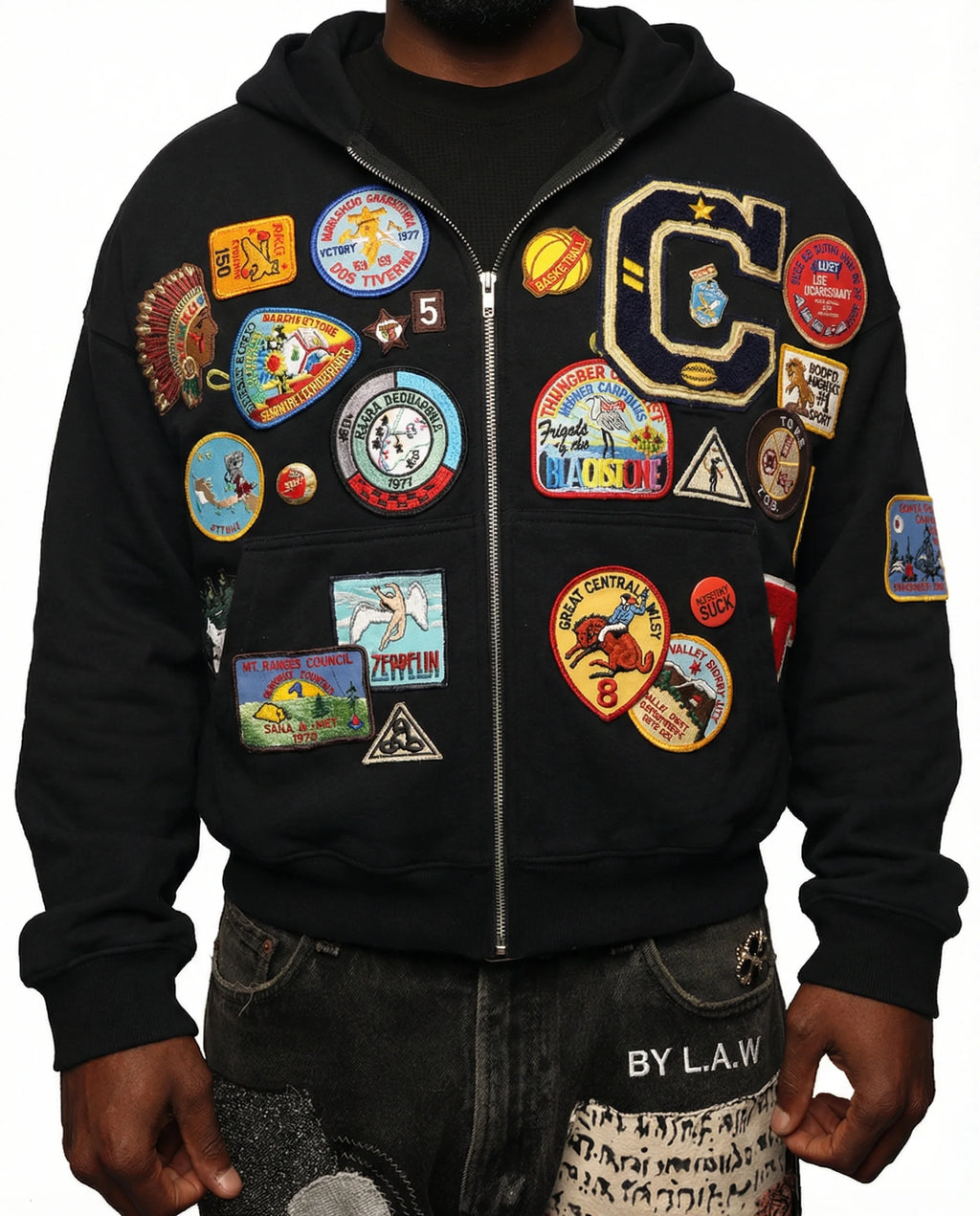 1/1 Patchwork Hoodie Sz L